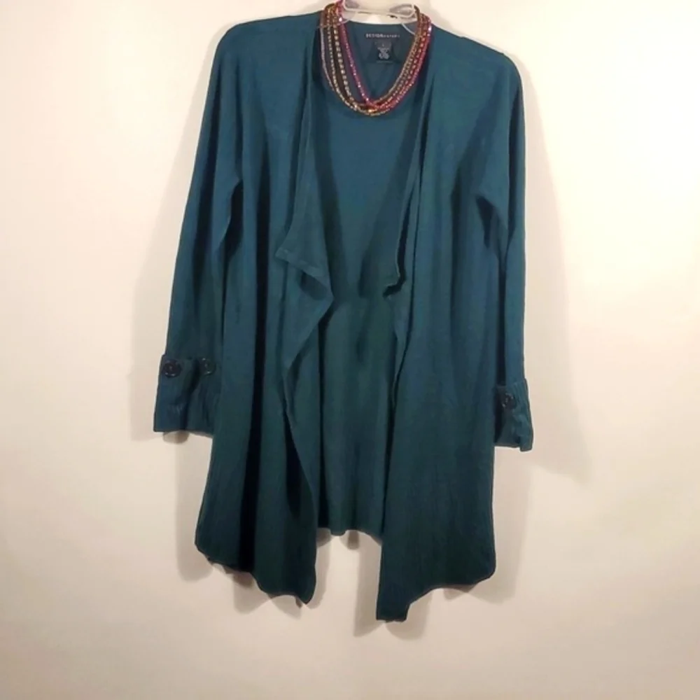 Hunter Green Trendy Open Cardigan Size Large - Picture 9 of 11
